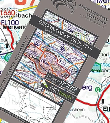Germany South VFR ICAO Luftfahrtkarte 500k: Deutschland Süd VFR Luftfahrtkarte – ICAO Karte, Maßstab 1:500.000