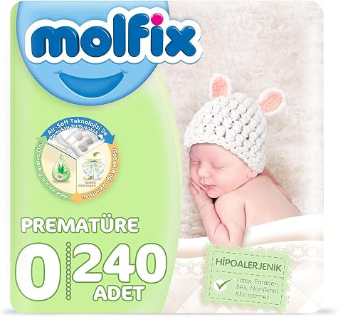 Molfix Prematüre 0 Beden Bebek Bezi, 240 Adet