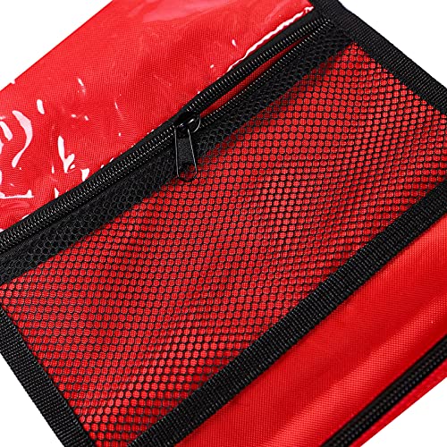 Image of First Aid Kit Reflective Cross Empty Travel Rescue Pouch Medicine Bag Emergency kit Suitable for Car Home Office Kitchen Sport Outdoors (Dark red)