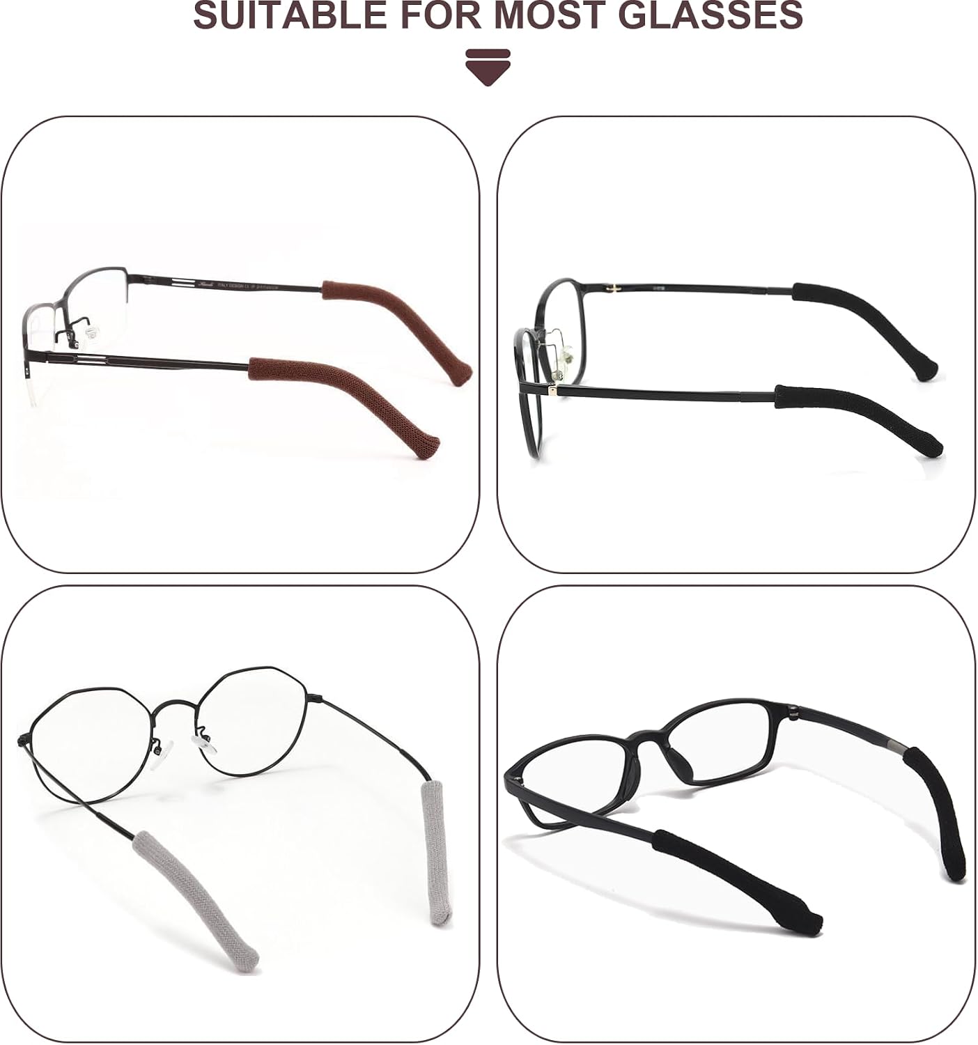 4 Pairs Glasses Ear Cushion, Soft Cotton Eyeglasses Ear Grips image 5