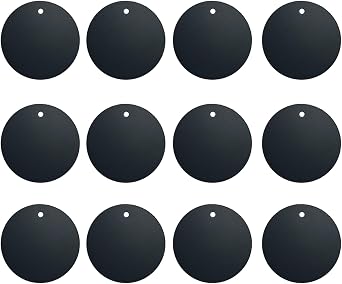 BGJRBY Mount Metal Plate12Pack for Magnetic Car Mount Phone Holder with Full Adhesive for Phone Magnet, 12X Round Black