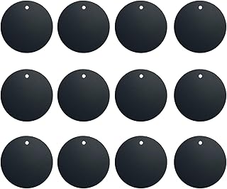 BGJRBY Mount Metal Plate（12Pack） for Magnetic Car Mount Phone Holder with Full Adhesive for Phone Magnet, 12X Round (Black)
