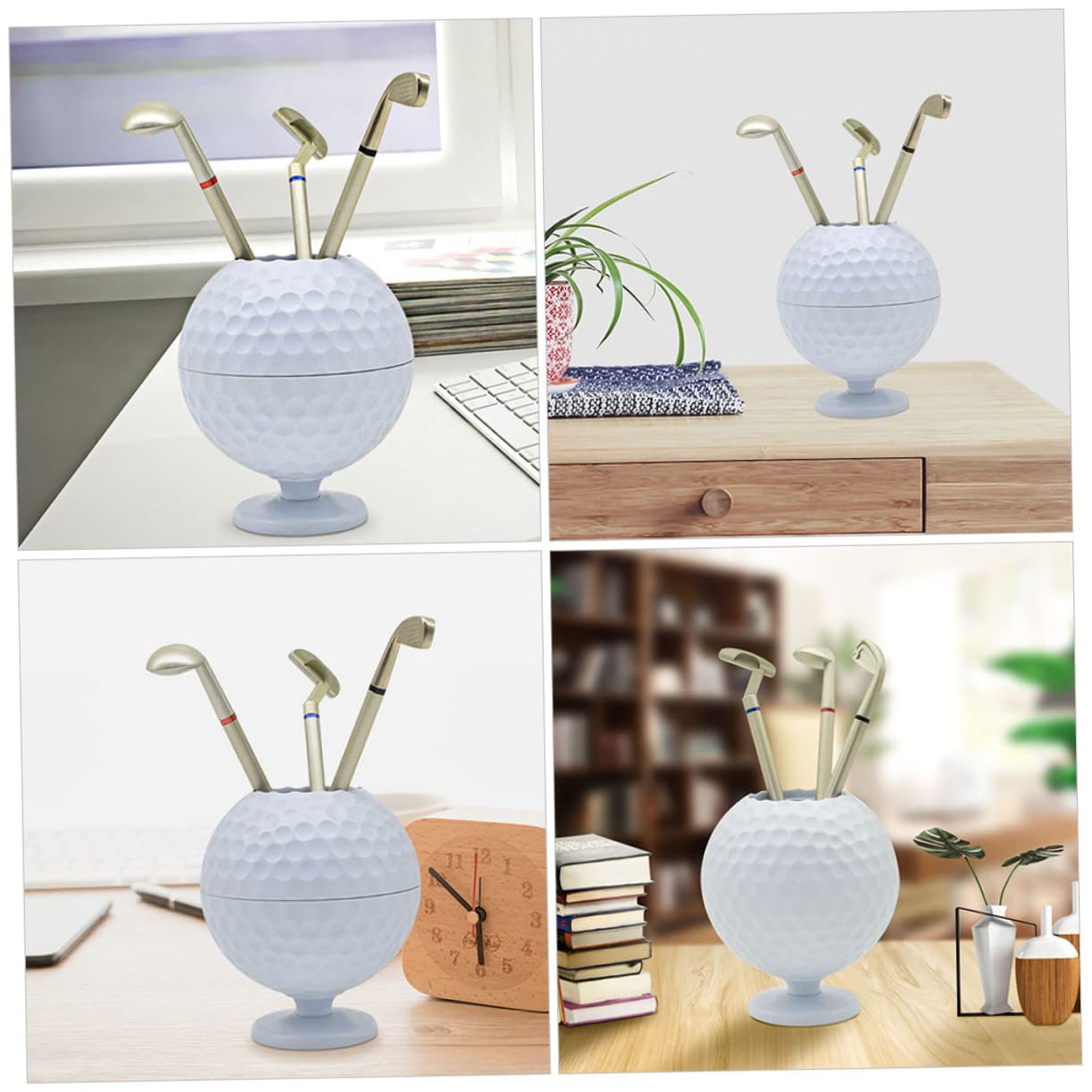 Abaodam 3sets Portapenne Golf Plastica Forma Di Palla Da Golf Decorazione Da Scrivania Originale Per Compleanni e Souvenir Aziendali