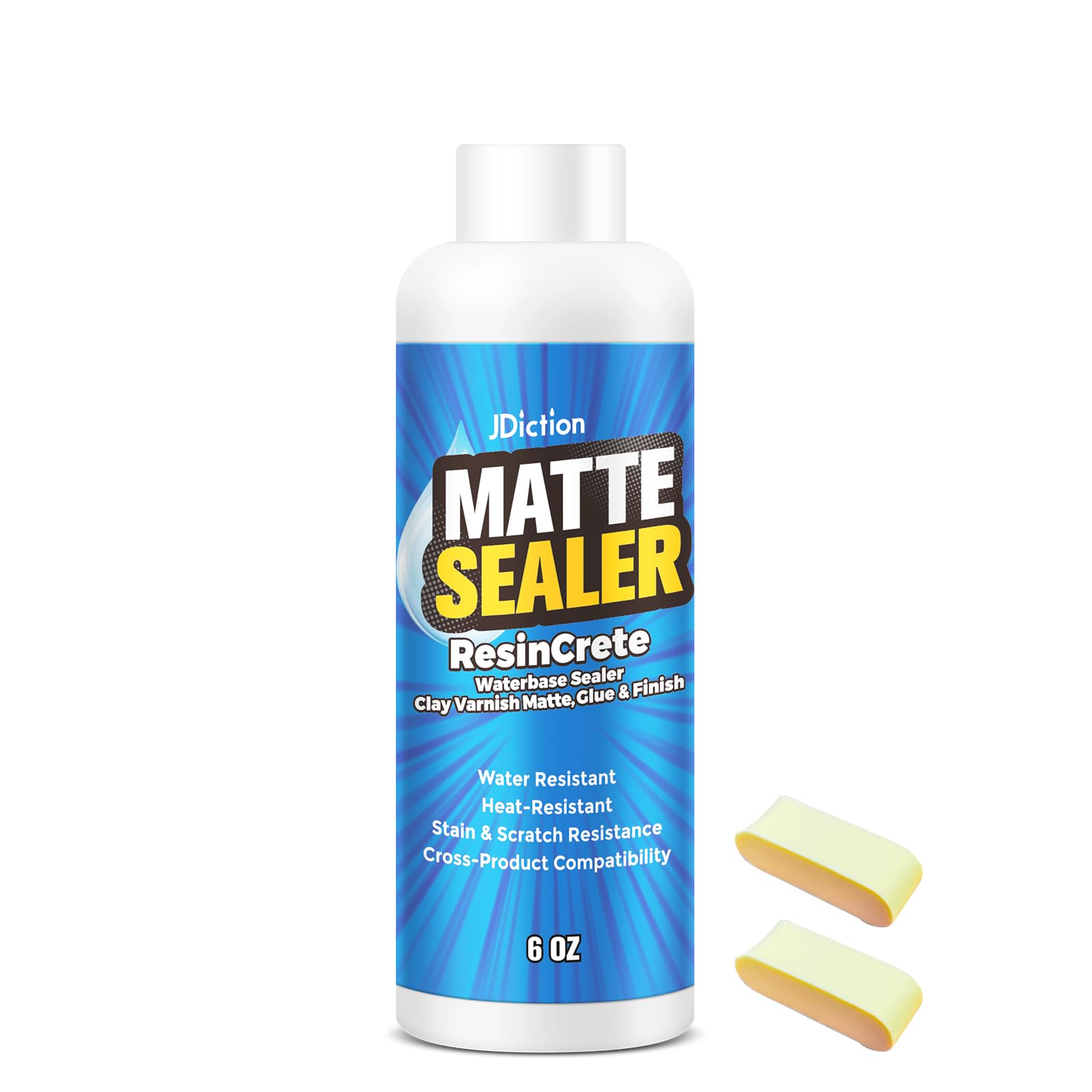 Jdiction Clear Air Dry Clay Glaze, 177Ml Clay Varnish For Pottery Glaze, Resincrete Sealer, Varnish For Pottery&Acrylic Paint, Waterproof & Stain & Resistant, Glaze For Air Dry Clay Pottery (Matte, 6Oz)