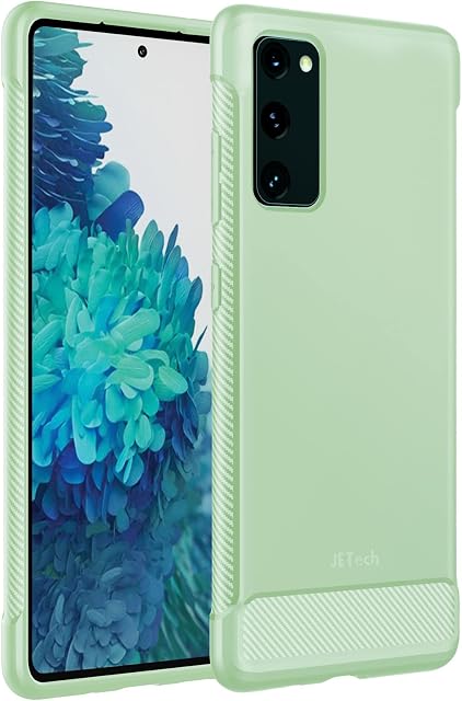 JETech Slim Fit Case Compatible with Samsung Galaxy S20 FE 5G 6.5-Inch, Thin Phone Cover with Shock-Absorption and Carbon Fiber Design (Green)