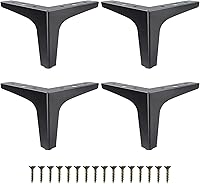 Vista 12 de GOSCHE Patas de metal para muebles de 4 pulgadas, patas negras para muebles, juego de 4, patas de repuesto de estilo moderno para sofá, silla, cama