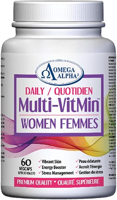 Omega Alpha Daily Multi-VitMin™-Multi-vitamin and multi-mineral supplement-60 Caps (Women)