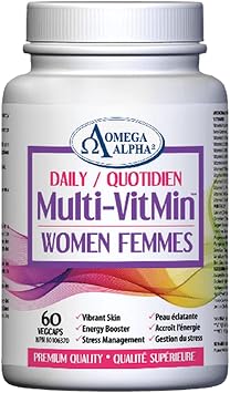 Omega Alpha Daily Multi-VitMinTM-Multi-Vitamin and Multi-Mineral supplement-60 Caps Women