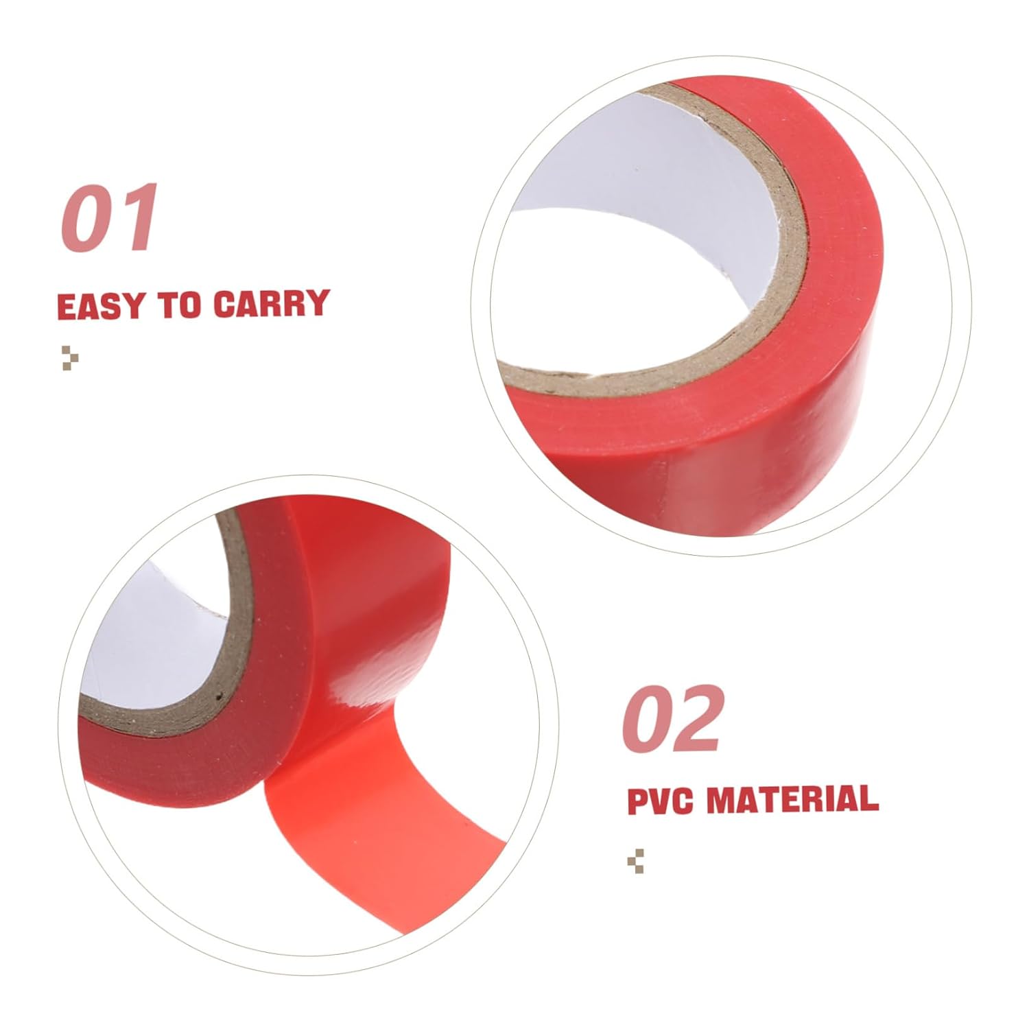 Kichvoe 6 Rolls Red PVC Electric Tape for Wire Harness Insulation