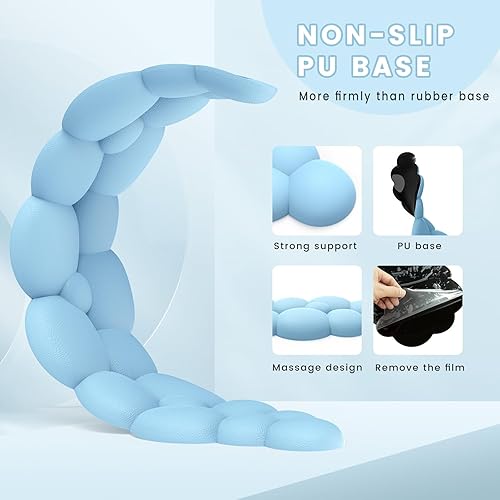 Miniatura 4 de Anyshock Cloud - Alfombrilla de mouse con reposamuñecas y reposamuñecas para teclado, juego de almohadillas ergonómicas para teclado con espuma