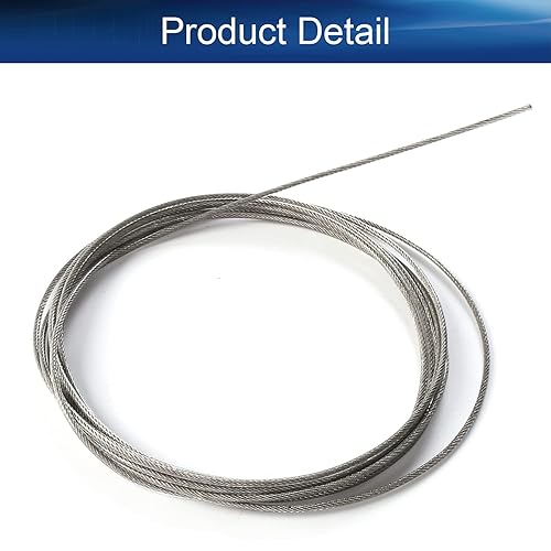 Miniatura 4 de Heyiarbeit Cuerda de alambre de 18, cable de alambre de PVC de acero inoxidable 304, cable de avión de 16.4 pies de longitud perfecto para