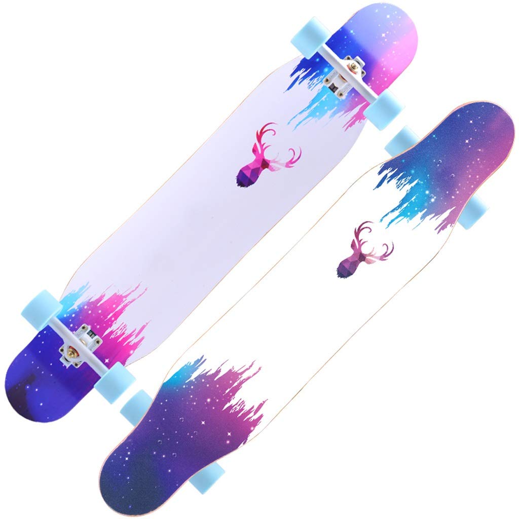 TXTC Skateboards for Anfänger, Komplett Skateboard Mit 80A PU-Rad, 7 Schicht Maple Standard-Skateboard for Kinder Und Anfänger (Color : Double-Sided B)