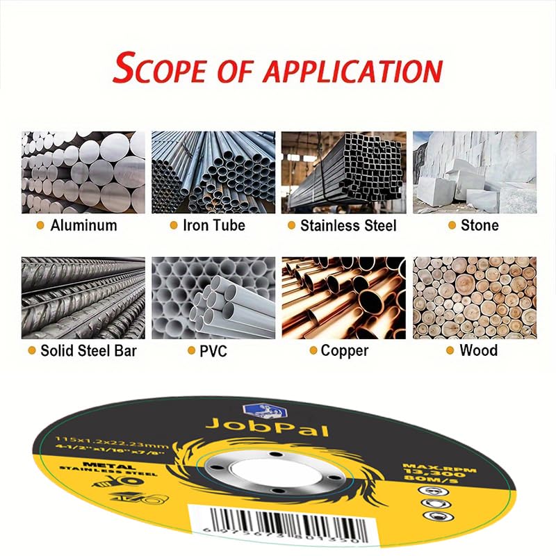 4 1/2" inch Metal Stainless Steel Cutting disc, 4.5" Angle Grinder Ultra-Thin Cutting Wheel, with Strong Cutting Effect Cutting disc one More nut (4.5in one More nut, 100)