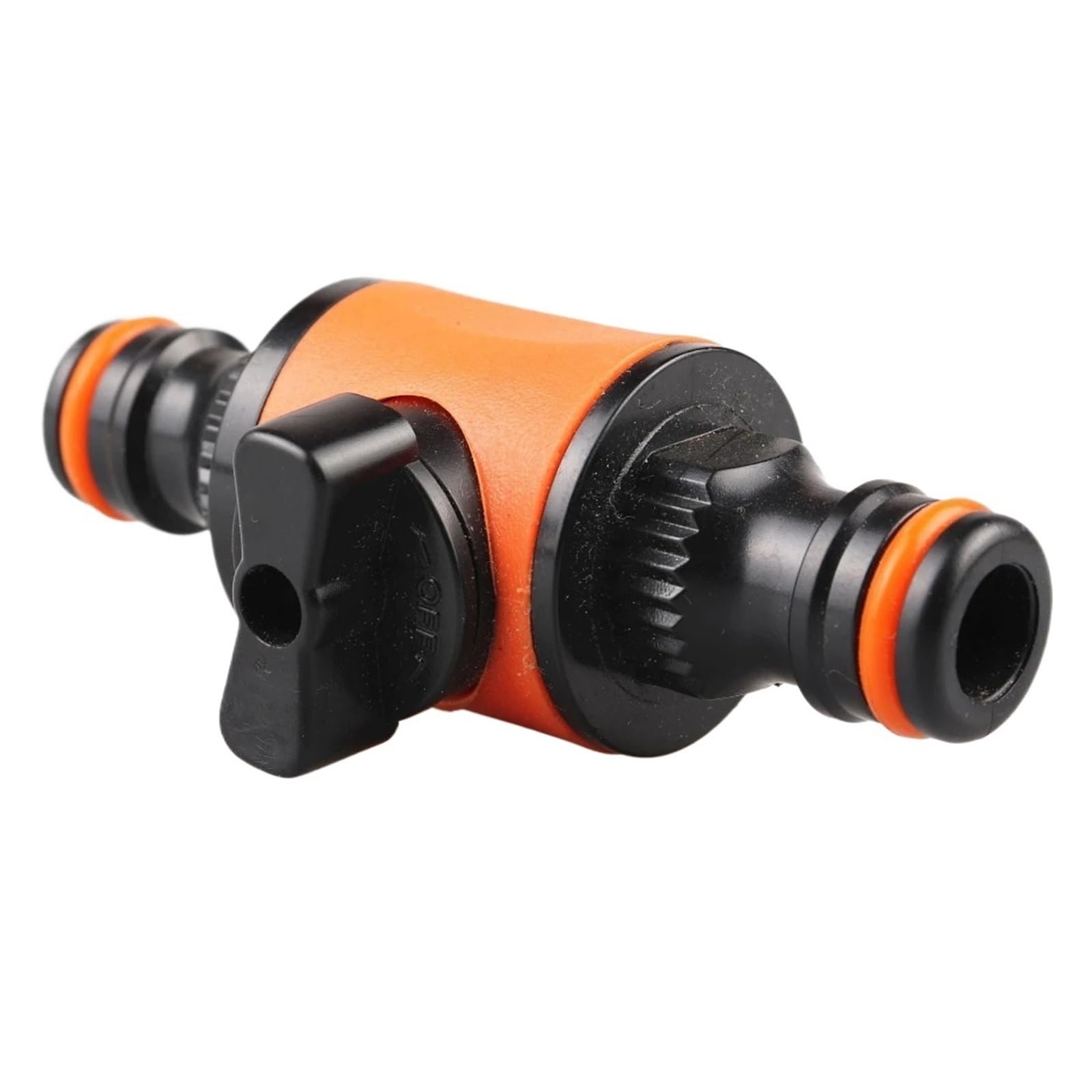 Genérico Válvula Corte Manguera con Caudal, Conector Grifo, Adaptador Riego | Roscas 3/4" GHT, montaje en línea, protege boquilla, juntas reforzadas, cuerpo aleación zinc