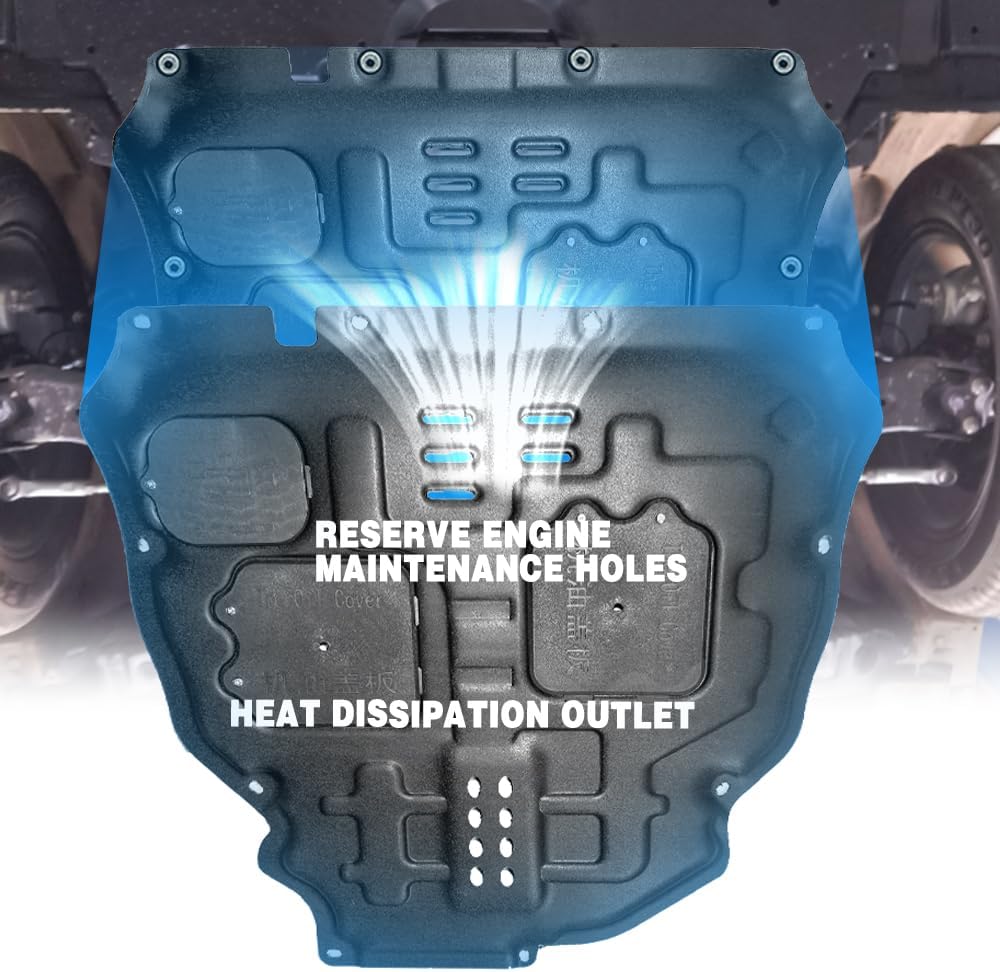 Front Engine Splash Shield Fit for Toyota Sienna 2021 2022 2023 2024 2025 Skid Plate Suitable for Sienna Engine Guard Cover Mud Flaps Directly Replace Original One Black