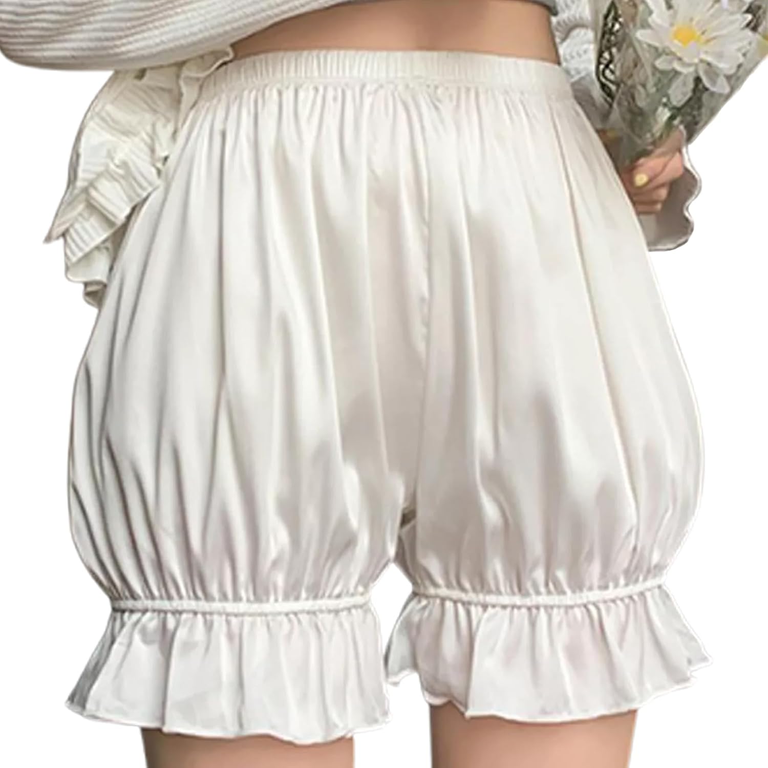 Women Short Pantaloons Ruffle Pumpkin Pants Victorian Steampunk Bloomers