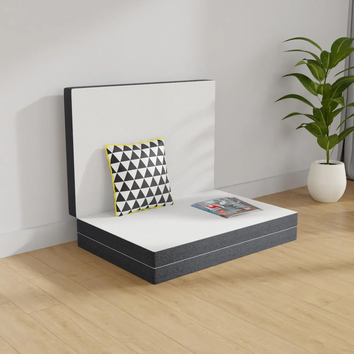 Portable Tri-Fold Memory Foam Mattress Topper - 4 Inch, CertiPUR-US Certified - Ideal for Camping, Guest, RV - Washable Cover, Non-Slip Bottom - Full Size