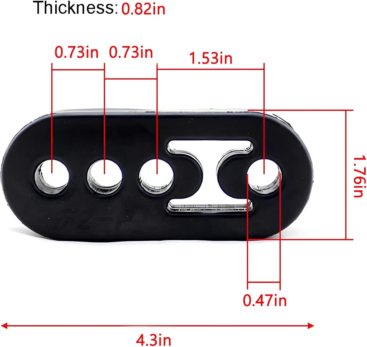 4Pcs Exhaust Hangers，Universal Rubber Muffler Hanger，4 Holes Adjustable exhaust hanger， Superior Shock Absorption for Reduced Noise (4, 0.47in-4 holes)