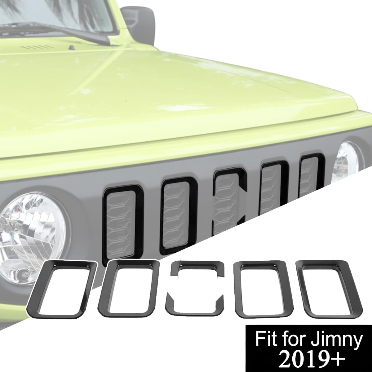 Front Grille Mesh Inserts Cover Grill Guard Trim Protector for Suzuki Jimny 2019-2024 JB64 JB74 Car Off-Road Exterior Accessories 6pcs, Black