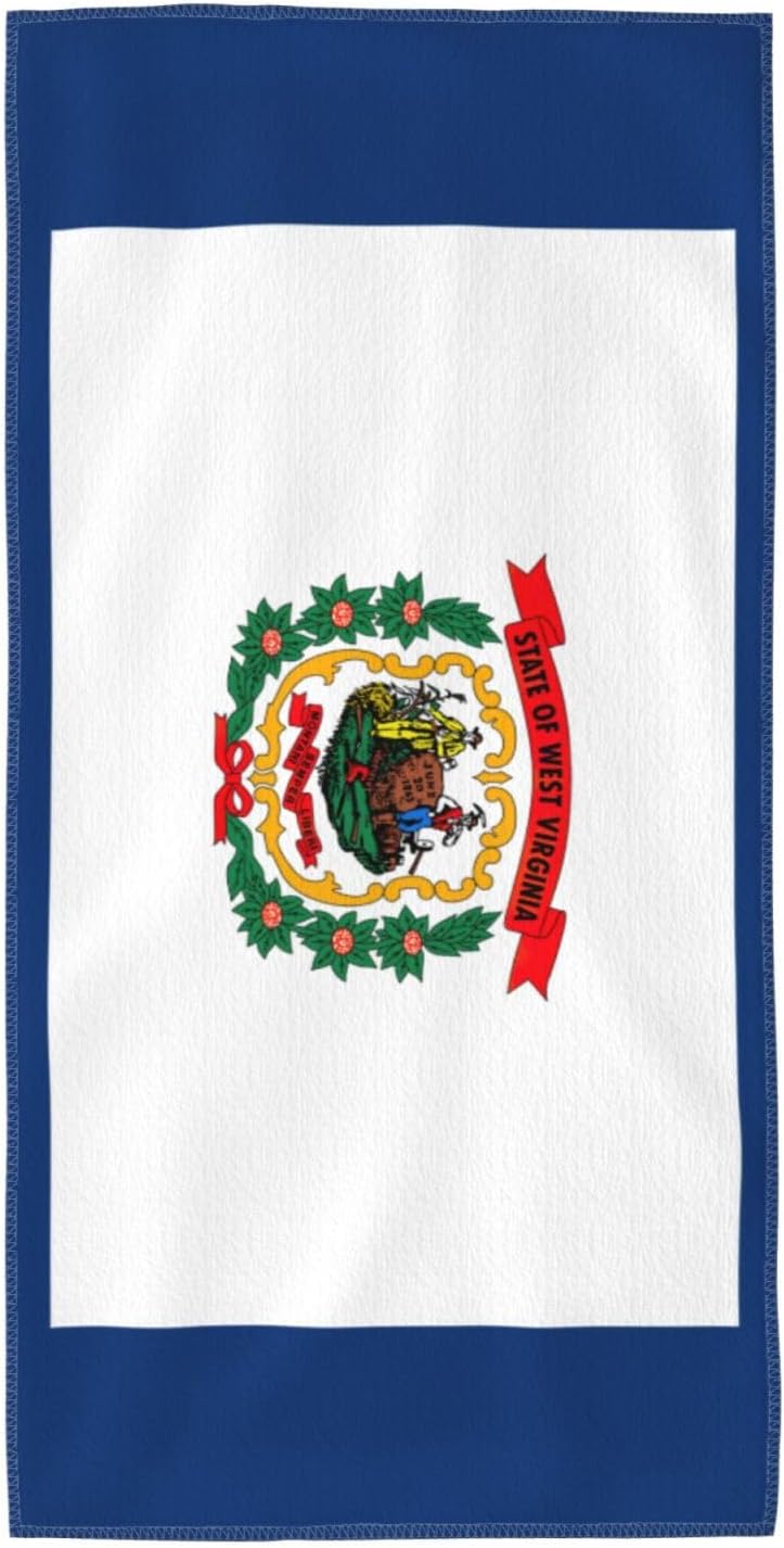 West Virginia State Flag Print Hand Towels for Kitchen, Decorative Bathroom Towels Decor Farmhouse Cute for Men Women Gifts