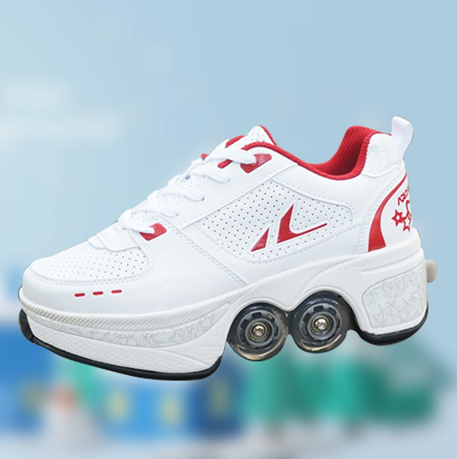 Patins à roues alignées à 7 lumières de couleur changeantes et bottes 2 en 1 ajustables EUR 42