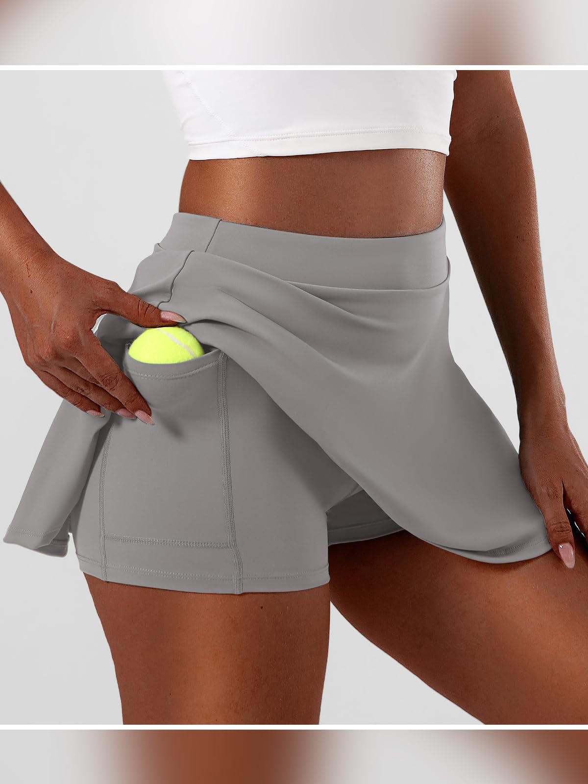 Jupe de Tennis Femme Taille Haute Jupe Short Plissée avec Poches Court Mini Jupe de Sport pour Golf, Running, Pickleball