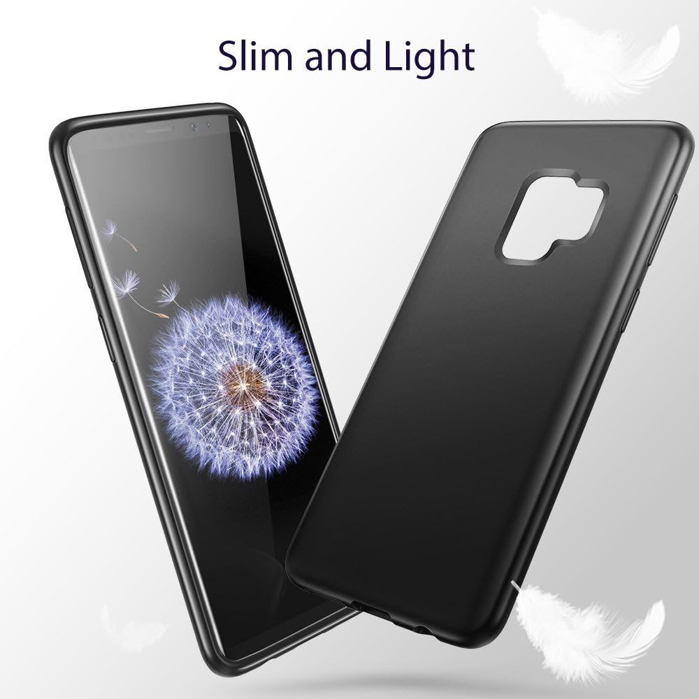 ESR Solid Black Case Compatible for The Samsung Galaxy S9, Slim Soft TPU Cover Case Compatible for The Samsung Galaxy S9 5.8 inch, Black (2018 Released)