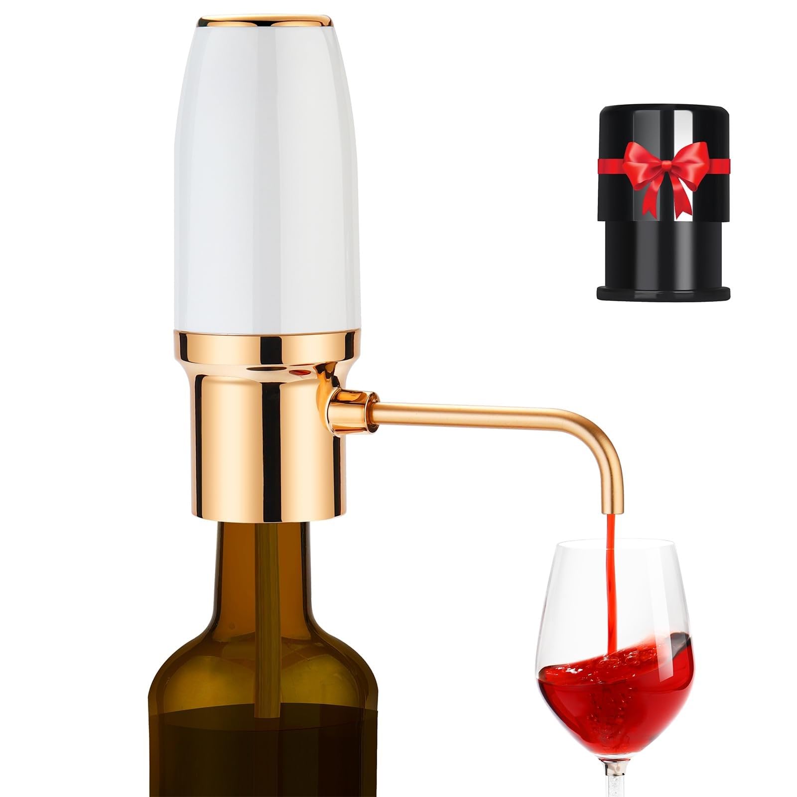 Carafe à vin rouge électrique USB : l'aérateur intelligent avec bouchon à vin poussoir