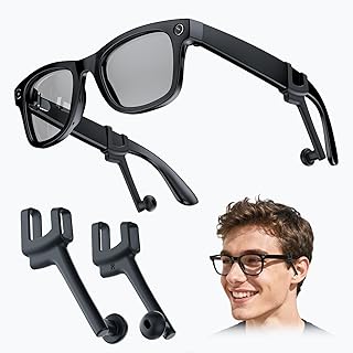 Voice Privacy Ear Tips for Ray-Ban Meta Smart Glasses, Silicone Sound Booster Attachment Compatible with Ray-Ban Oakley Meta, Rokid, XREAL, VITURE, Rayneo and Inmo, Audio Enhancer Reduce Sound Leakage