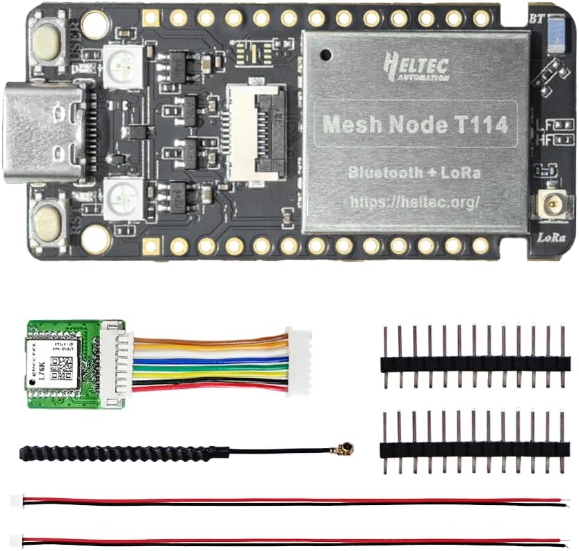 Mesh Node T114 V2 Without Screen Meshtastic nRF52840 and SX1262 Low Power Consumption GPS Tracker 902-928MHz for LoRa/LoRaWAN BLE WiFi (with GNSS Without Screen)