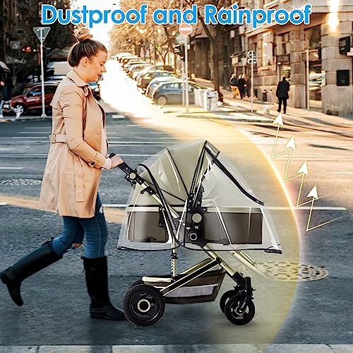 Protector de lluvia Universal para Silla de paseo，Plastico funda contra la lluvia con Cremallera Ventilaciones，Fundas de lluvia para cochecito de bebé - imagen 5
