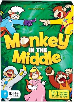 R&R Games Monkey in The Middle Family Game, Animal Adventure Card, Family Card Game, Perfect for Kids, Teens, and Adults, Card Games for Family Night