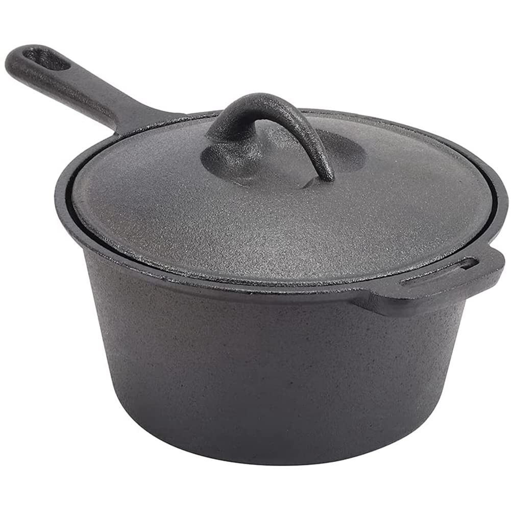 Casserole en fonte avec couvercle haut de gamme pour cuisson induction et gaz durable