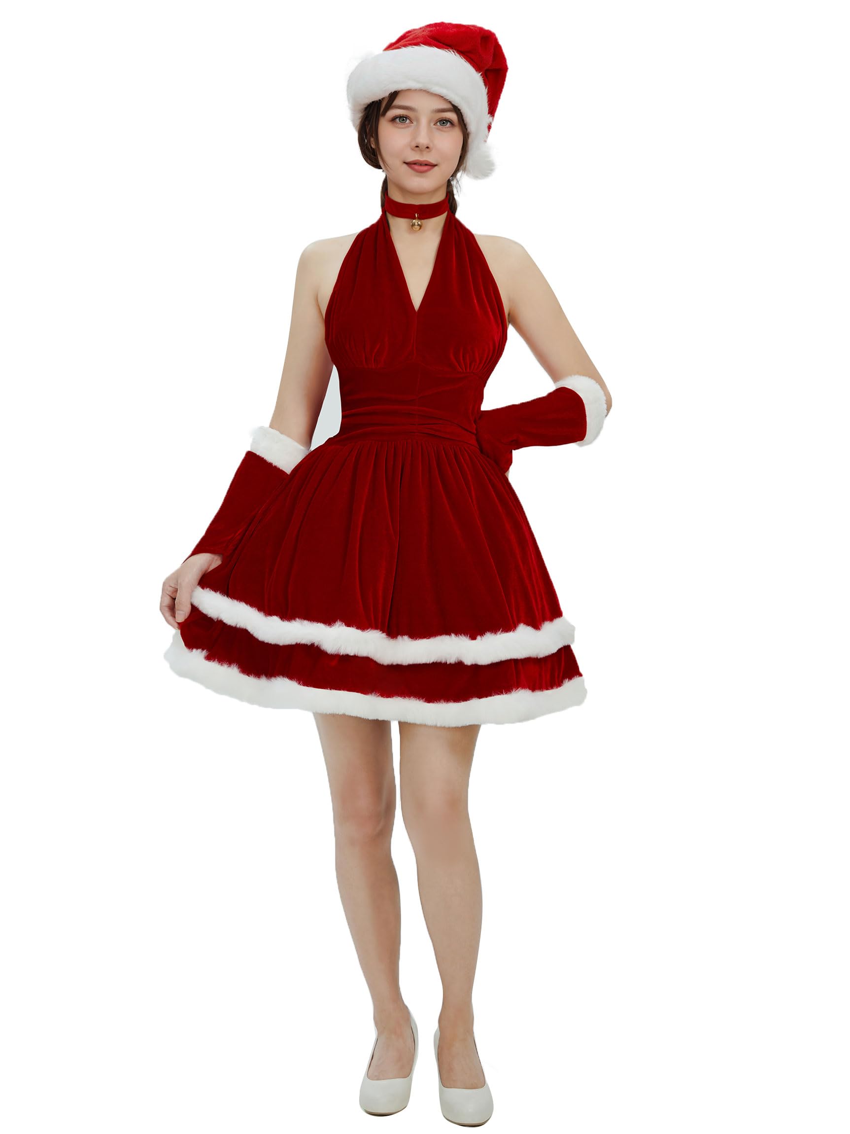 haikyuu Women Santa Dress Mrs Claus Santa Costume Cosplay Christmas Dress Costume