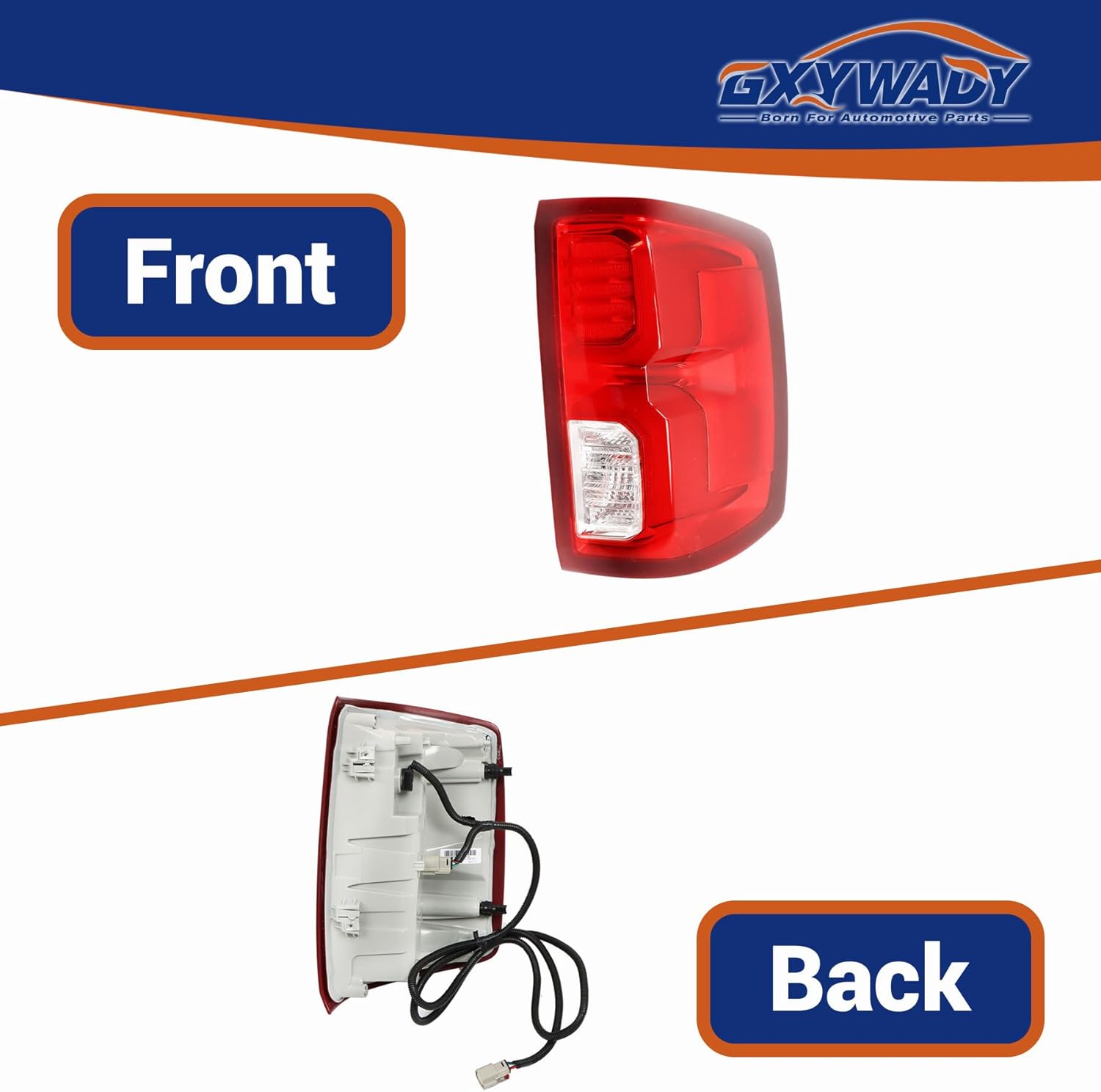 GXYWADY Passenger Right Side Tail Light Assembly Replacement for Silverado 1500 2016 2017 2018 Tail Lamp Assembly Replacement for 84288719