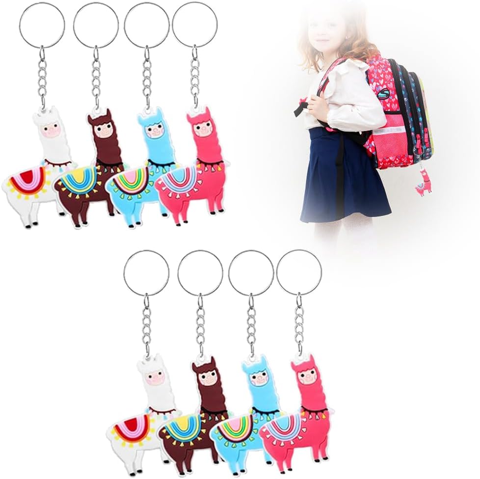 8 Piezas Llavero Alpaca Regalo Alpaca Animal Lindo Llavero Cumpleaños Fiesta Bebé Regalo Aula Escuela Premios Recompensas
