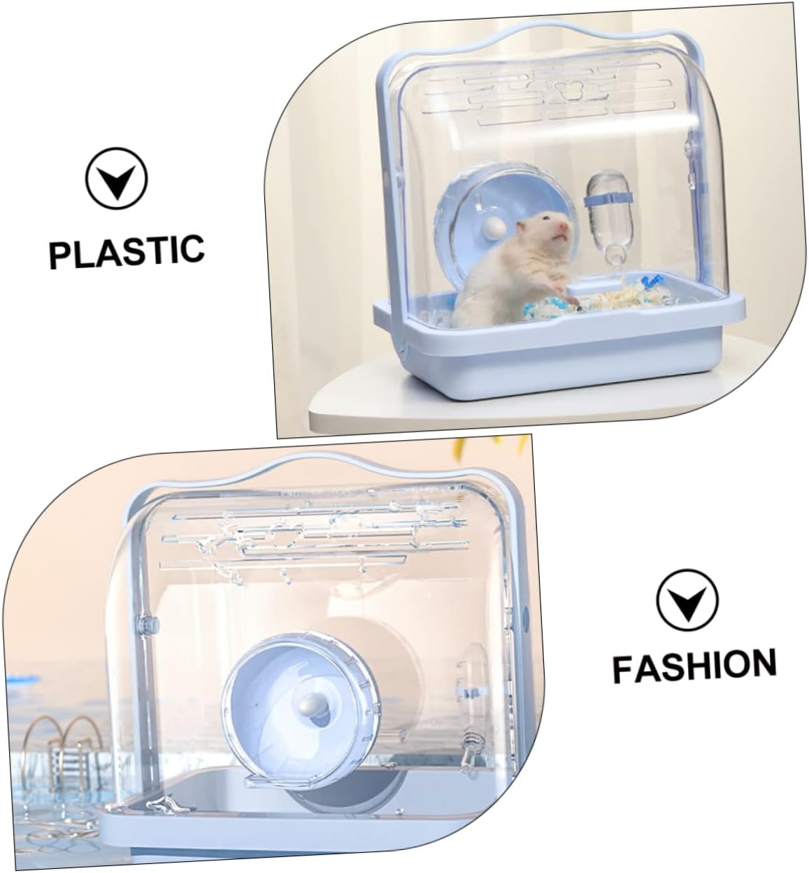 HANABASS Hamster Cage Portable Carrier for Dwarf Hamsters Small Animal Travel Box Compact Lightweight Easy to Carry