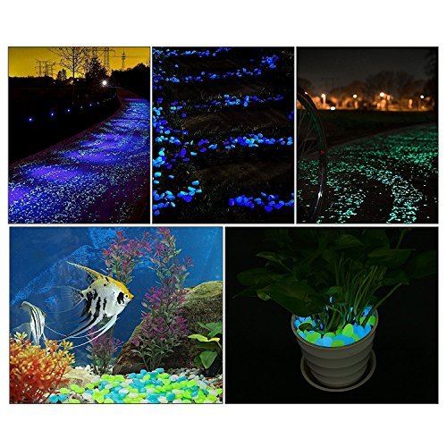 120Pcs Glow In The Dark Fish Tank Aquarium Pebbles,Rocks, Fish Tank Gravel Rocks, Glowing Pebbles Luminous Stones For Garden Gift Decoration,375G/0.83Lbs, 4/5''-1 1/5'', Multicolor #TOP6