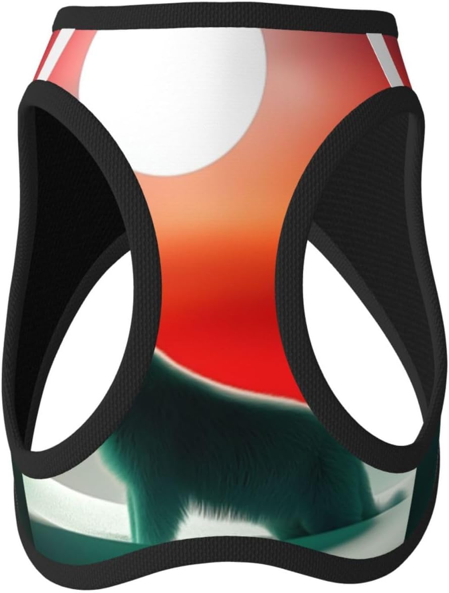 Wolf Under The Moonlight Pet Vest Small Size Dog Harness and Leash Set for Training, Reflective & Adjustable with Accessories Small