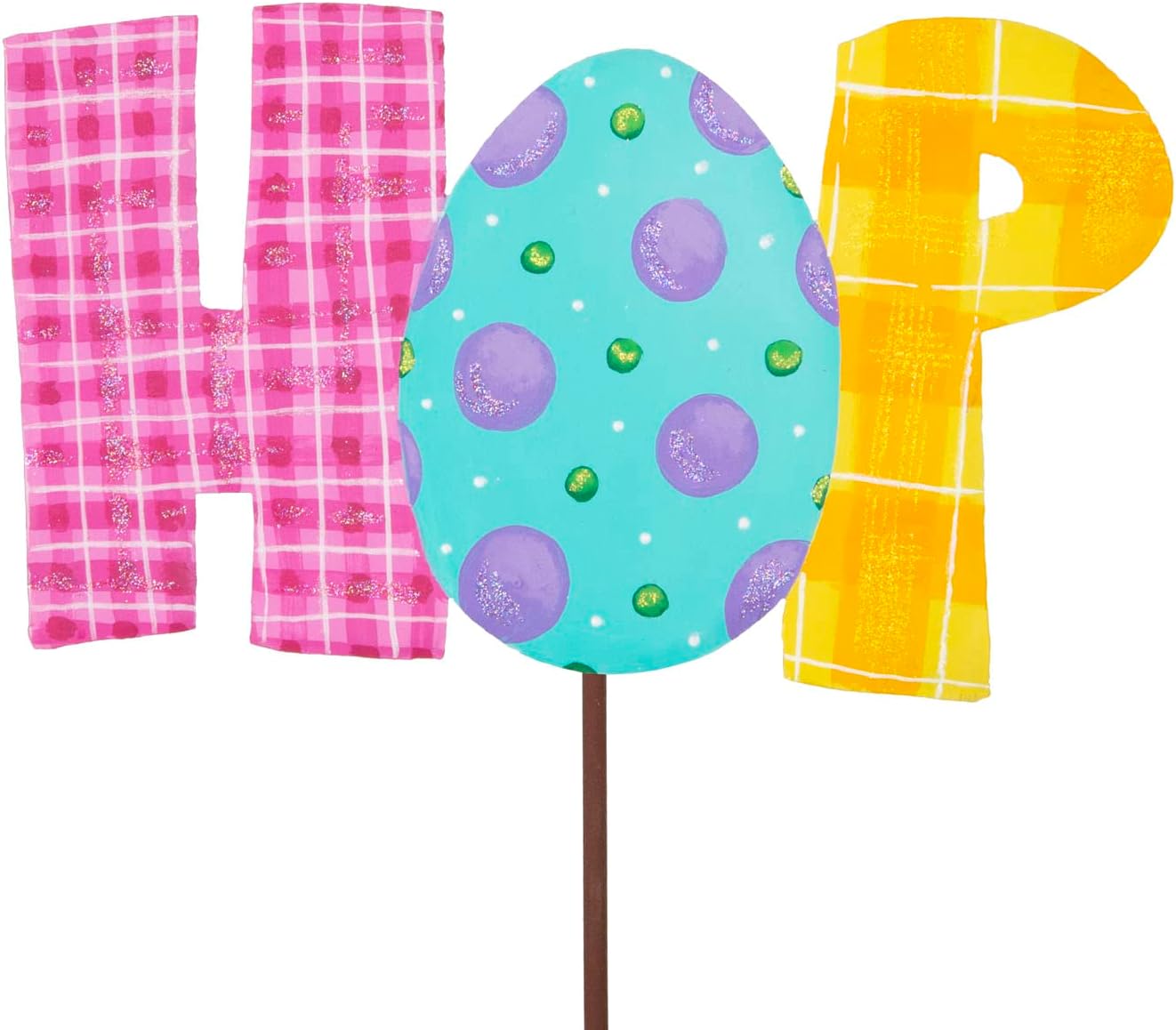 The Round Top Collection Plaid "HOP" Sign Metal