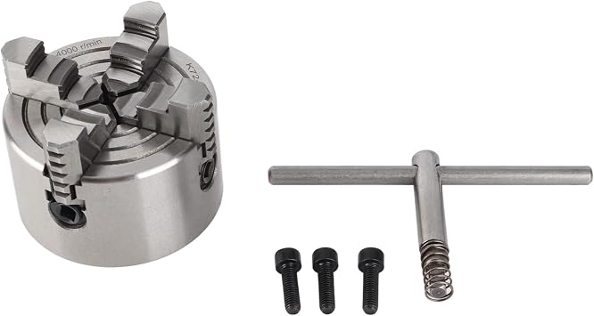 4-Jaw Metal Lathe Chuck, 4 Jaw Lathe Chuck Turning Machine Independent & Reversible Jaw 3 inch 4-Jaw Chuck