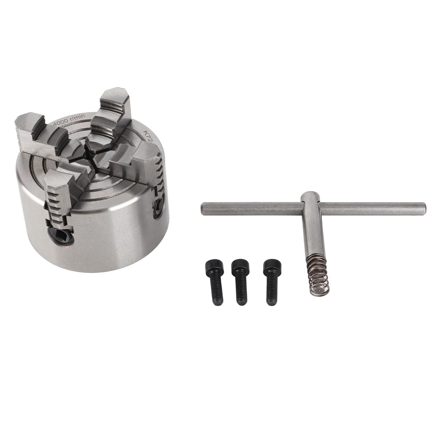 4-Jaw Metal Lathe Chuck, 4 Jaw Lathe Chuck Turning Machine Independent & Reversible Jaw 3 inch 4-Jaw Chuck