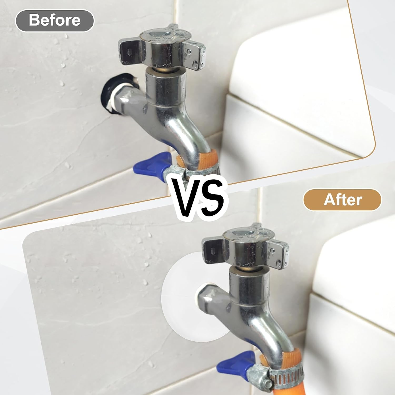PATIKIL Wall Split Flange 105mm / 4.1" OD, 4 Pcs Round Escutcheon Plate Cover PPR Plumbing Cover Plates with Self-Adhesive Tape for 44mm / 1.7" Dia Water Pipe Faucet, White