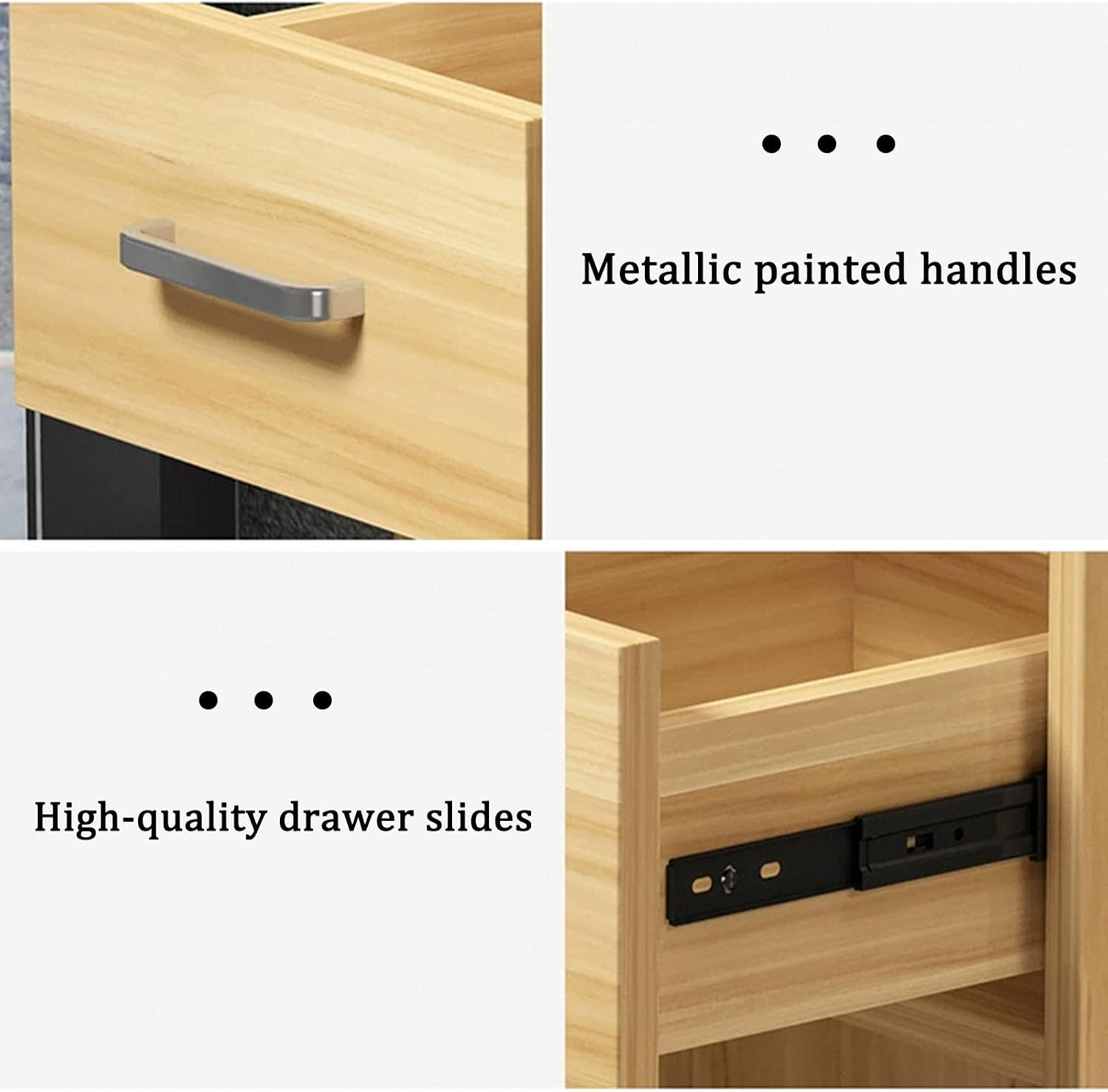 Small Reception Desk, Front Counter, Reception Desk with Counter, Retail Checkout Counter, with LED Lights and Drawer, for Home, Salon, Reception Room(Natural,60cm/23.6in)