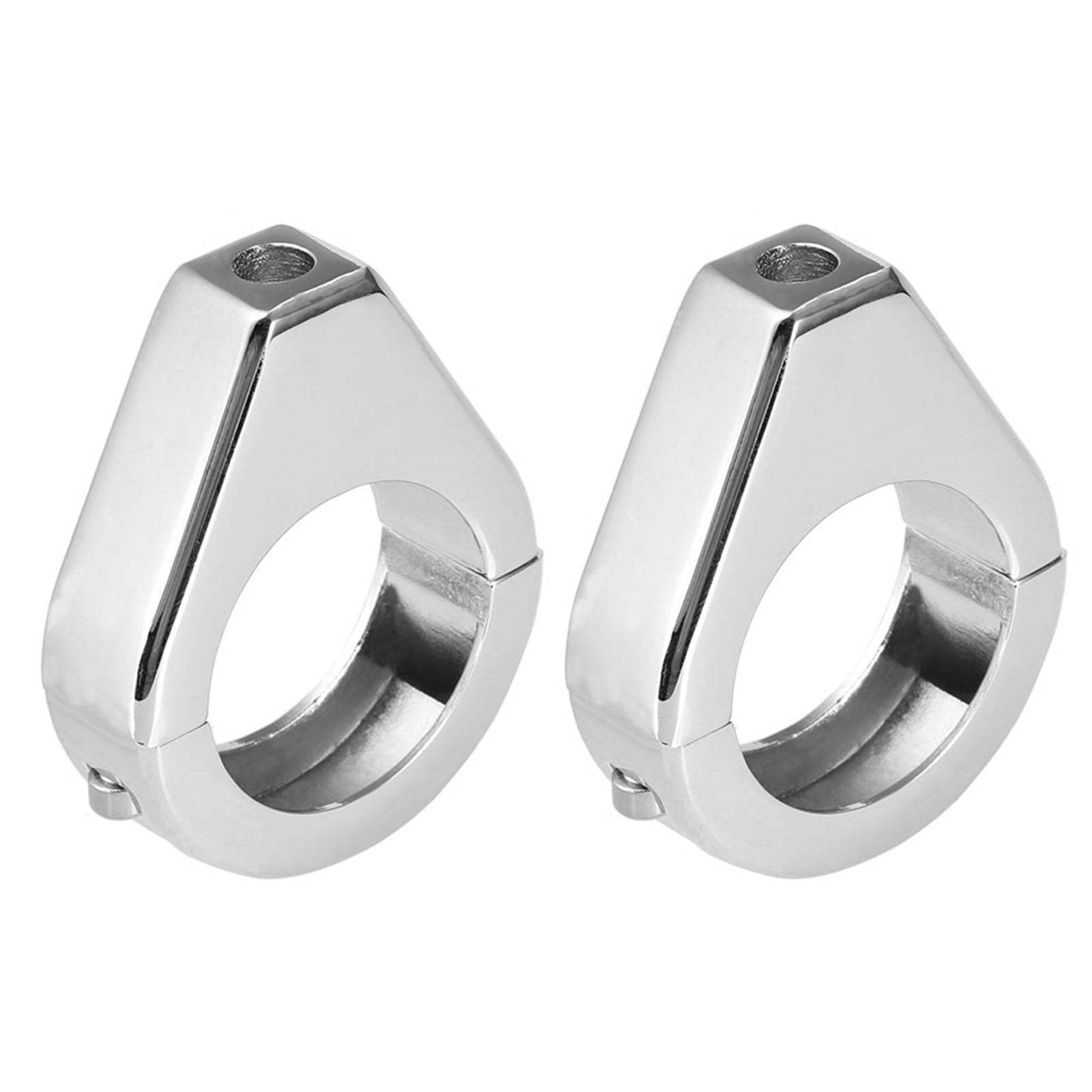 Soporte de Montaje de Señal de Giro, Aleación de Aluminio Abrazaderas de Señal de Giro para Motocicleta Soporte de Montaje de Abrazadera de Horquilla de Reubicación (Plata)