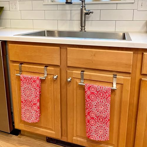 Miniatura 8 de Evelots Toallero, cocinabaño, paquete de 2 unidades, sobre la puerta, armario, acero inoxidable, fácil de instalar, sin herramientas