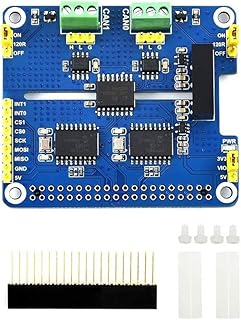 IBest 2-CH CAN HAT 2-Channel Isolated CAN Bus Expansion HAT Board for Raspberry Pi 4B 3B 2B Zero Zero W MCP2515 SN65HVD230 Dual Chips Solution with Multi Onboard Protection Circuits