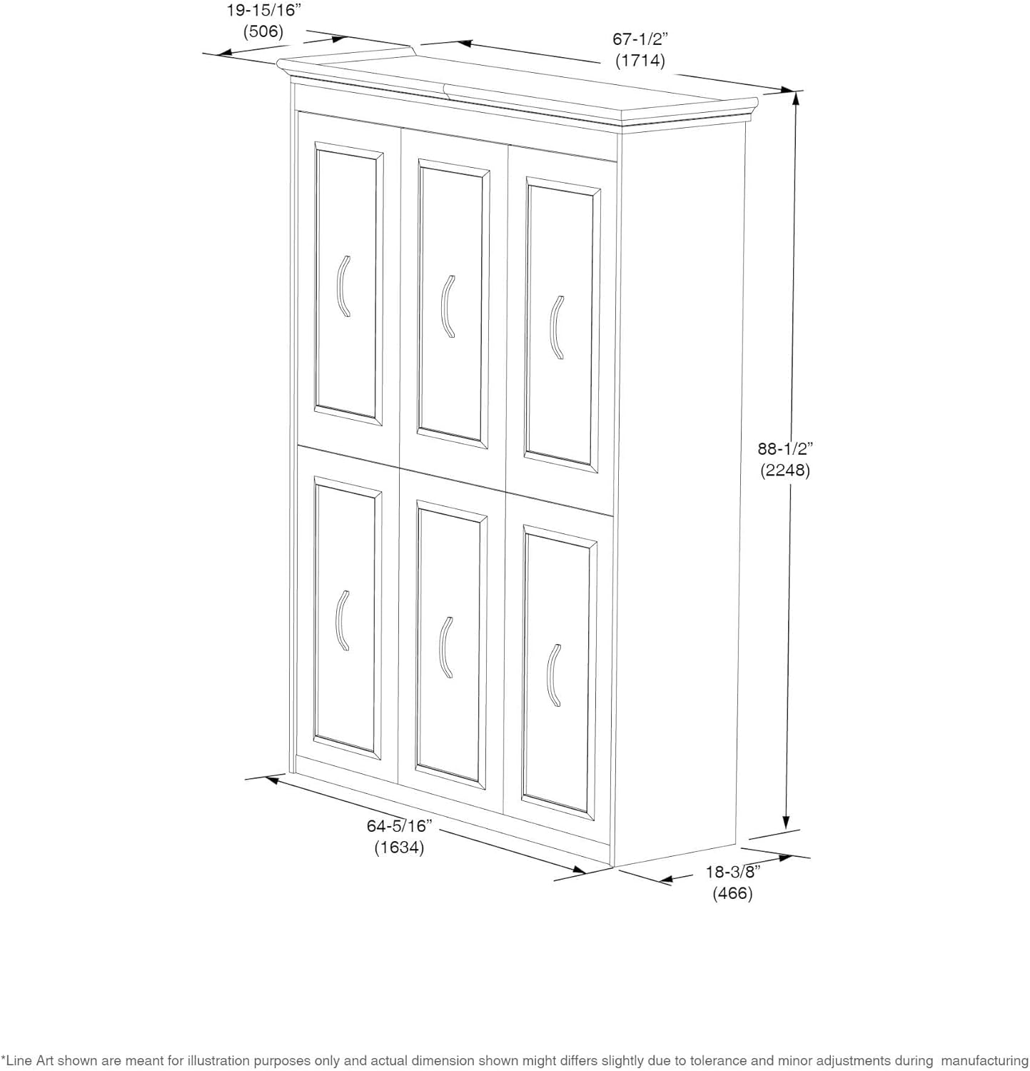 Xtraroom Alegra Queen Murphy Bed | Engineered and Solid Wood Construction - No Melamine Used | Smooth Painted Finish | Queen Size Murphy Cabinet Bed Perfect for Any Room