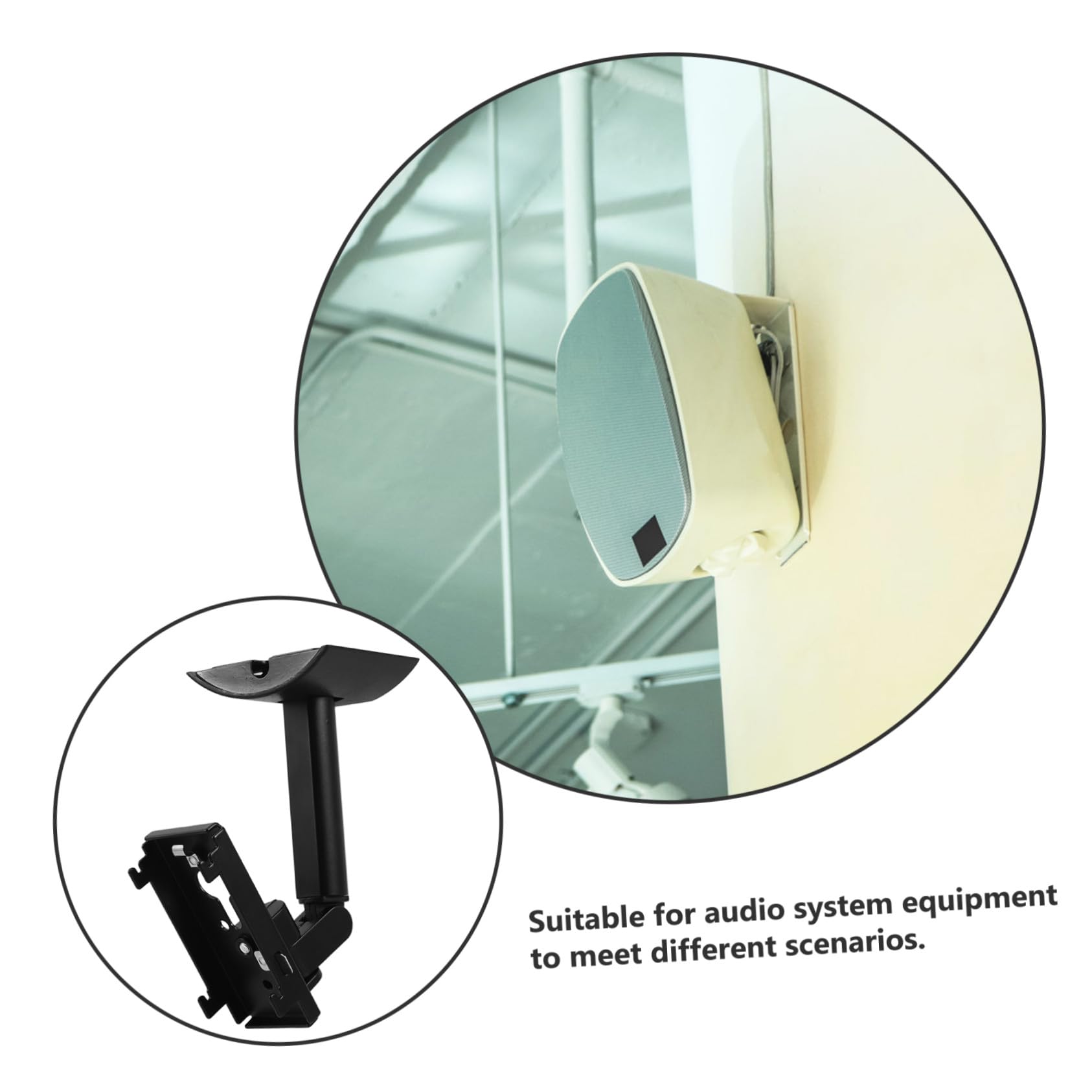 Verstellbare Lautsprecher Wandhalterung Schwenkbar und Neigbar Platzsparender Wandhalter für Surround Sound Kompatibel mit Kleinen Boxen Moderne Schwarze Halterung
