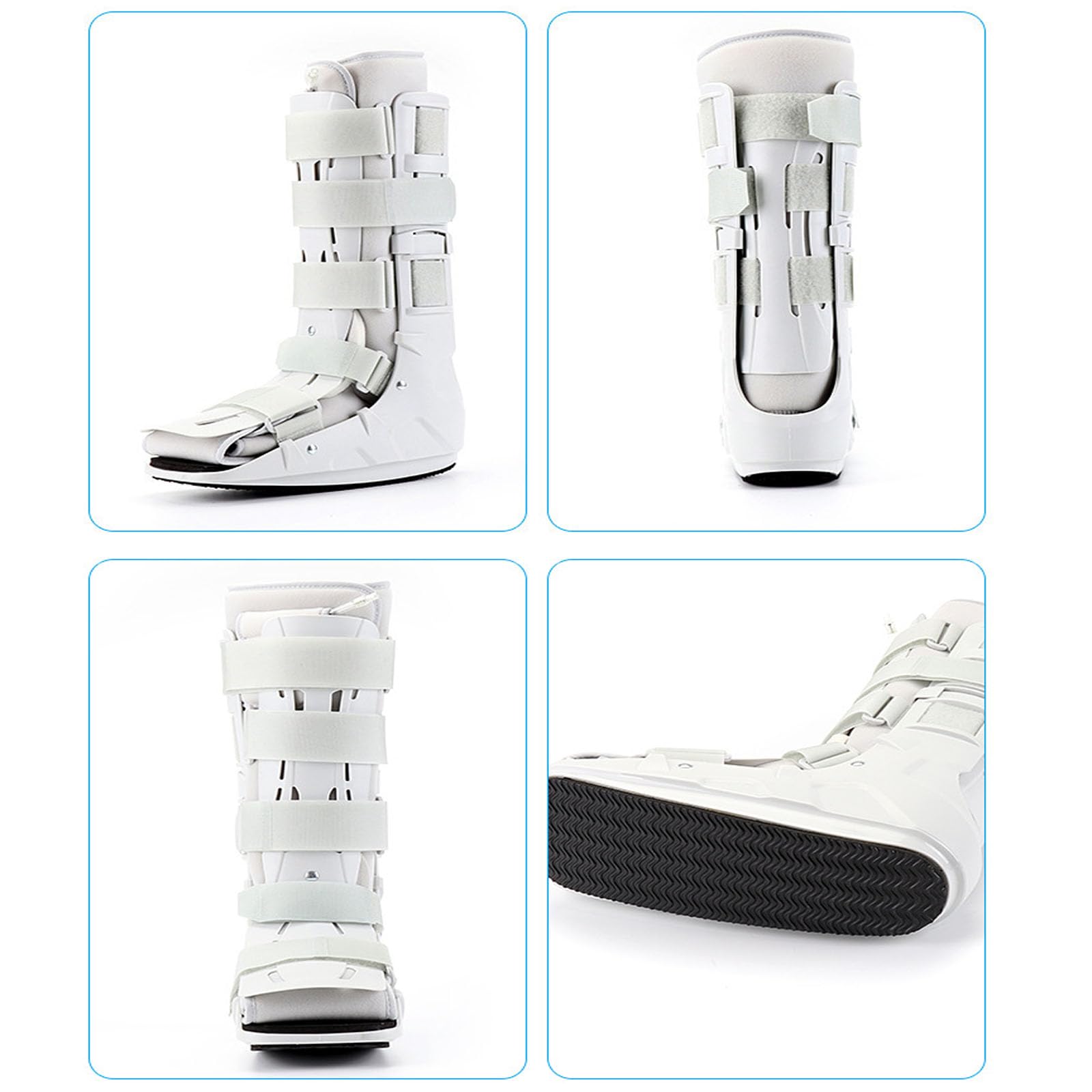 HAILM Bota Ortopédica para Caminar, Soporte para Andador, Compresión Ajustable, para Fracturas Pie y Tobillo, Esguinces, Lesiones Bota Ortopédica (Blanca),M